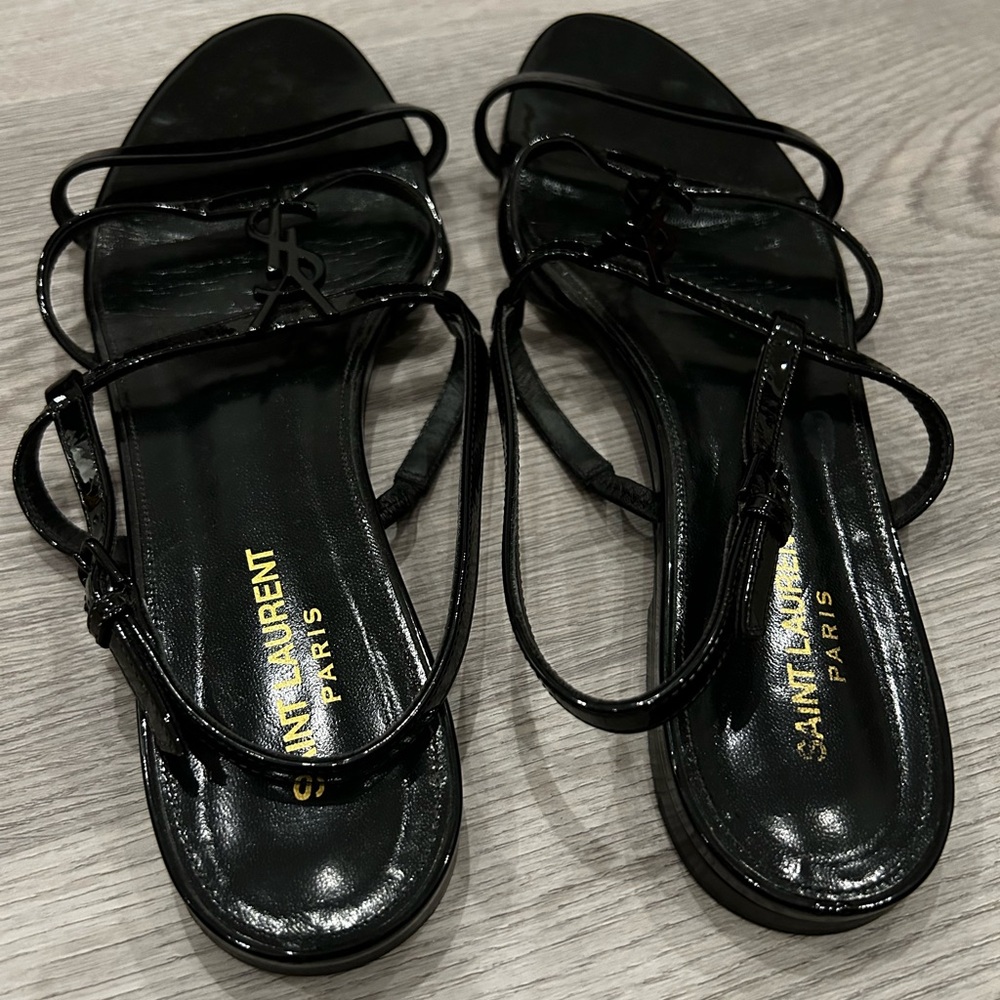 YSL Strap on Sandals Black